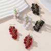 Summer Countryside Style Grape Pendant Earrings For Women Personalized Daily Accessory Party Jewelry Anniversary Birthday Gifts