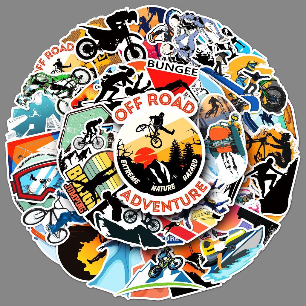 50 Ekstrem Spor Graffiti Kişiselleştirilmiş Dış Mekan Yaratıcı Guka Kendin Yap Mobil Bavul Çıkartmaları Su Geçirmez