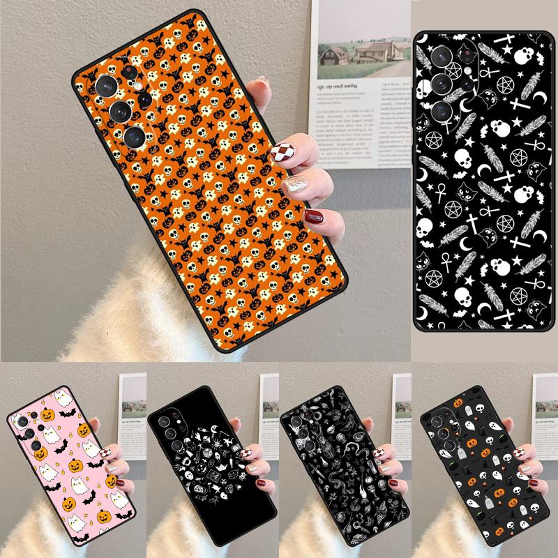 Halloween Moon Witch Horror Silicone Phone Case For Samsung Galaxy note 10 pro S26 S25 S24 S23 S22 S21 Plus S25Ultra Capa Cover