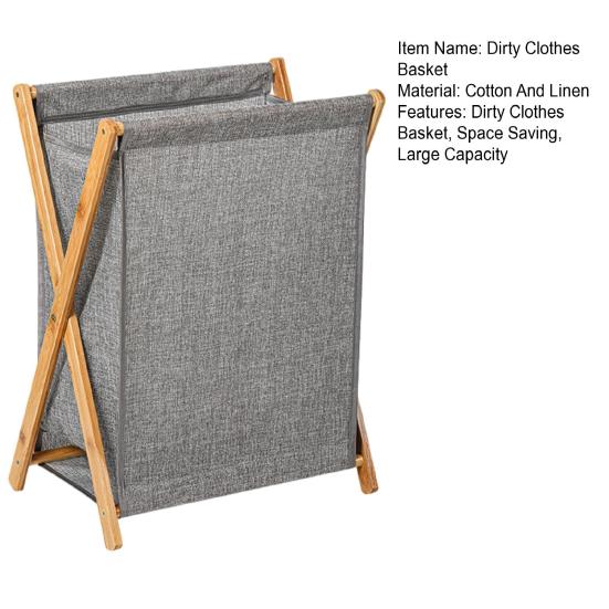 Dirty Clothes Basket with Durable Frame Large Capacity Laundry Hamper Bottom Heightening Mildew And Slip Resistant Laundry Storage Bin