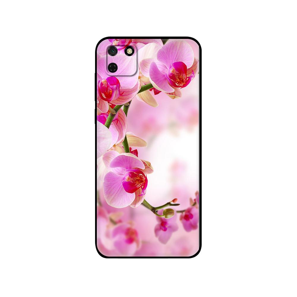 Black Tpu Case For Huawei Y9S Y6S Y8S Y5P Y7P Y8P Case For Huawei Y5 Lite Prime 2018 Y6 2019 Cover Orchid Flowers Colorfu