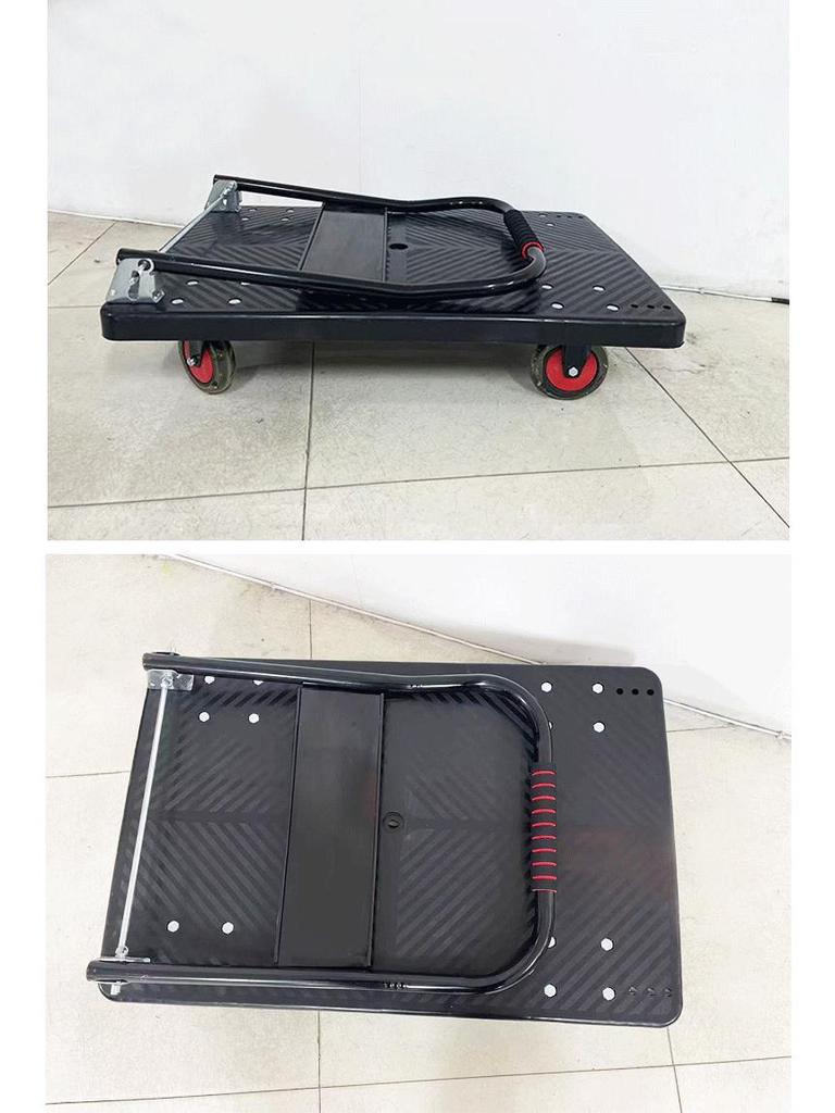 Foldable Silent Flatbed Hand Truck - Lightweight, Thickened, Household Trolley Dolly Cart