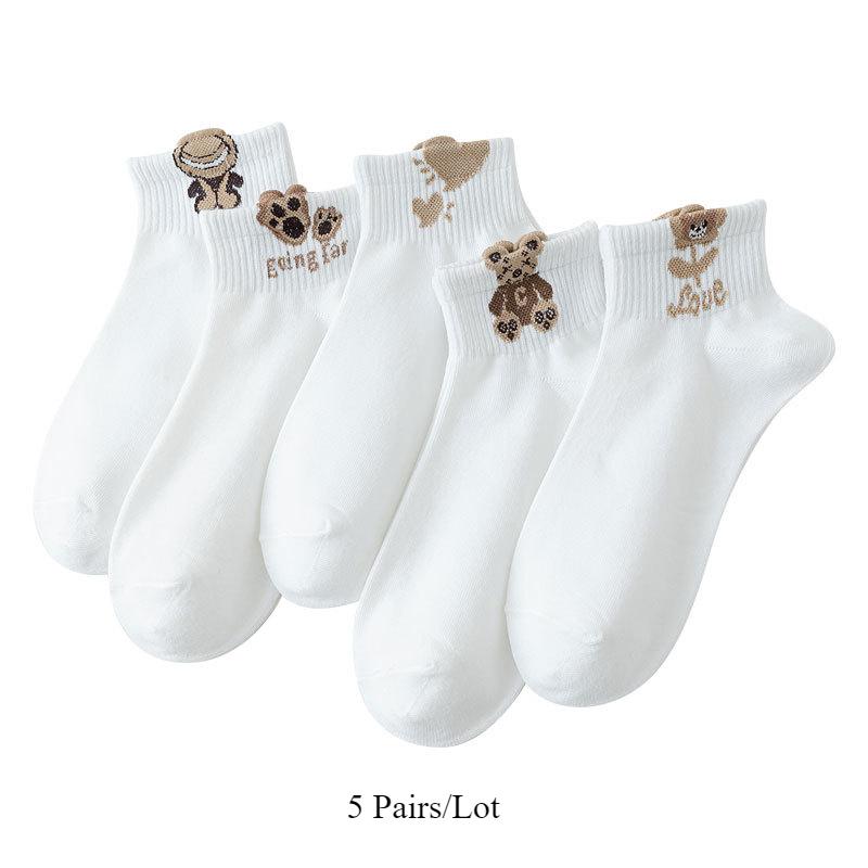 

10 пар/лот Милые мультяшные дышащие женские носки Тонкая сетка Повседневные спортивные короткие носки Женские 35-40