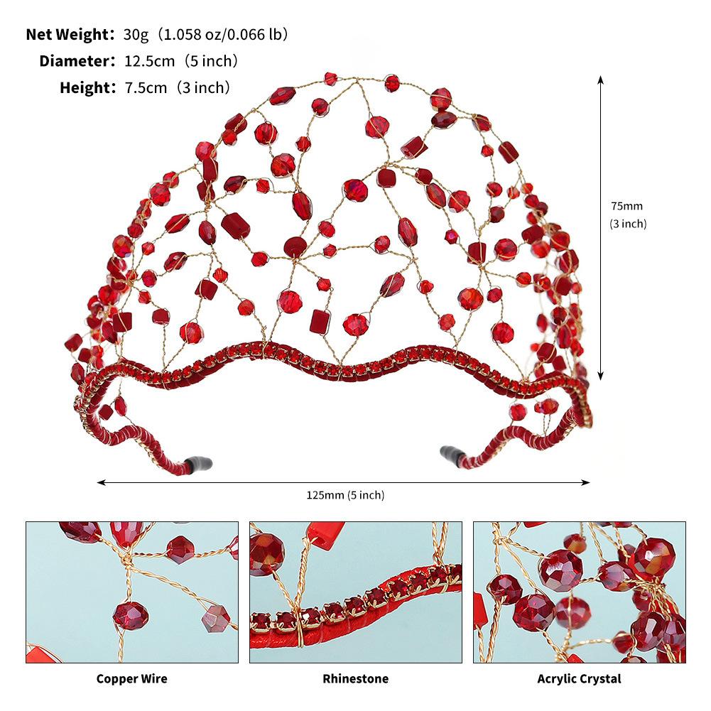 

Handmade crystal mesh headband wedding prom party accessories high-end retro hair accessories bridal headband women