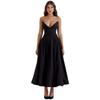Dress Summer New Sexy Tube Top Long Dress Western Style Fashion Pointed Angle Fishbone Waist a Hem Dress Women