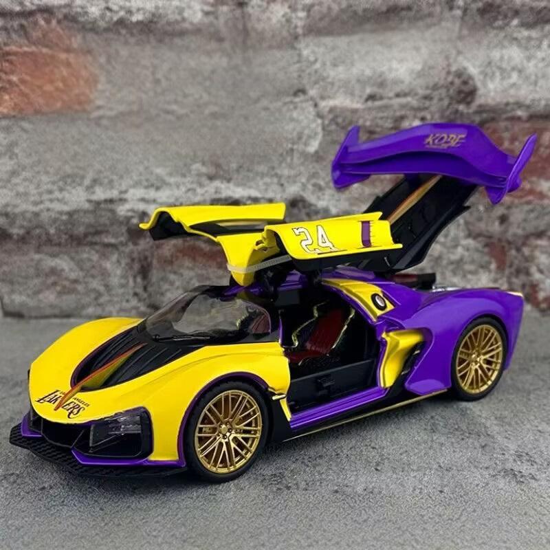

1/24 HONGQI S9 High Performance Alloy Sports Car Model Diecast Metal Vehicles Car Model With Sound and Light Spray Kids Toy Gift фіолетовий