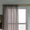 Finished Curtains, American Rural Fringed Window Screens, Solid Color, Gray, Simple Cotton And Linen Lattice