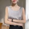 Acetate Satin Low Round Neck Suspender for Women's In Summer New Trendy and Versatile Face Vest Skin-friendly Cool Sleeveless Top