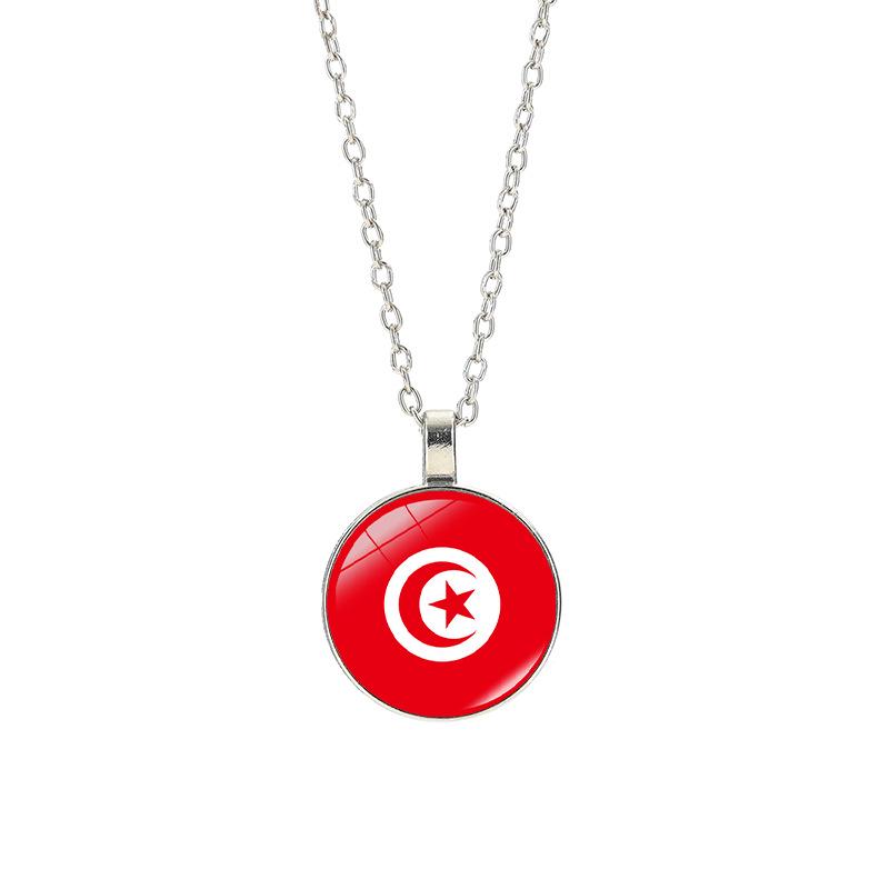 World Cup Top 32 National Flag Necklace - Football Pendant for Men & Women