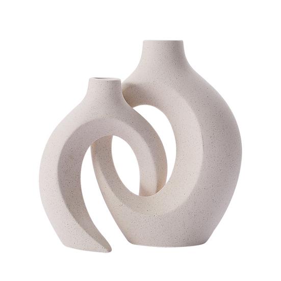 Vase Ornament, Resin Decorative Vase Sculpture, Table Decor for Living Room Bedroom Office Home Balcony Indoor