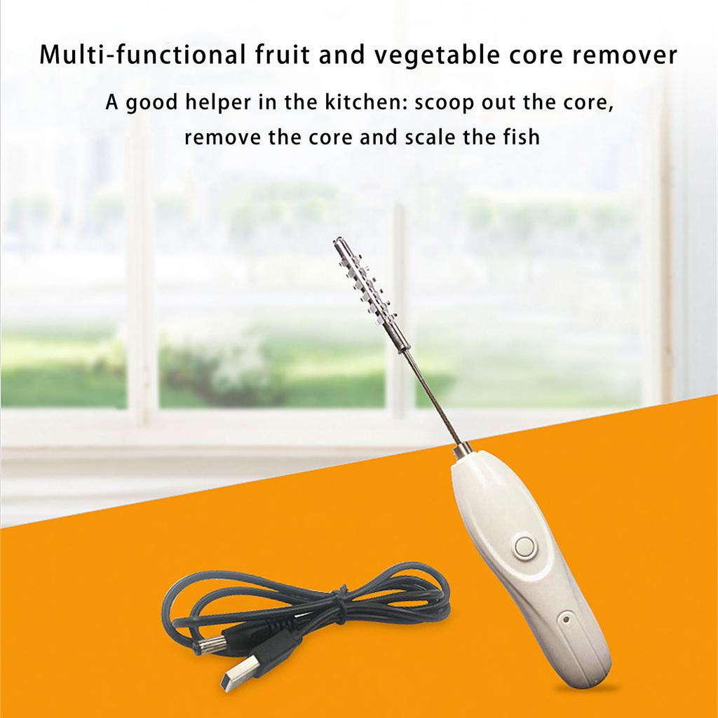 Electric Fruit and Vegetable Corer 1200mAh Rechargeable Battery for Efficient and Easy Cores Removal Rotating Cutter