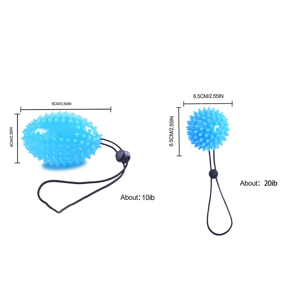 2Pcs Hand Balls for Exercise TPR Rugby Hedgehog Stress Relief Balls with Adjustable Wrist Strap for
