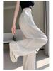Women's Summer Ice Silk Ink Painting Wide-Leg High-Waisted Floor-Length Pants