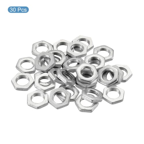 PATIKIL M8 X 1.0 Steel Hex Nuts, 30pcs, Metric Thread, Zinc Plated, for Hardware Nuts, Screws, Bolts, Fasteners, 2.5mm Height