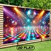 One disco party backdrop - neon disco balls, reflective floor, indoor/outdoor decoration, disco party theme decoration