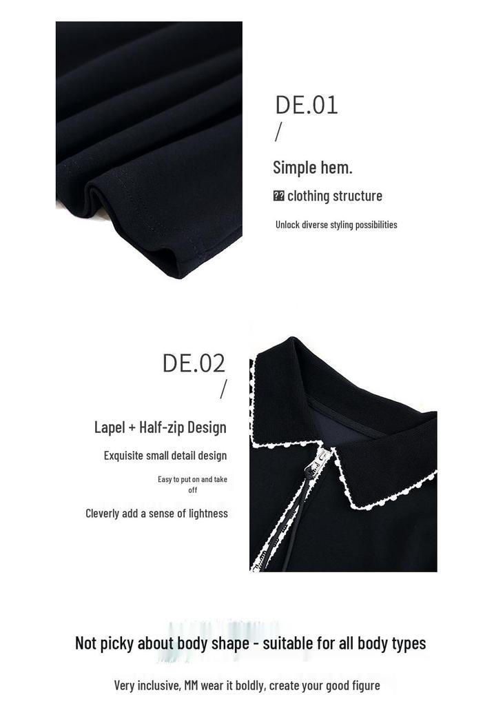 Flaw-Free Casual Lapel Hoodie for Middle-Aged Women - Loose Fit, Plus Size, Spring/Autumn European Style
