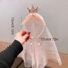 Simple Mesh Birthday Hairband Gauze Crown Happy Birthday Headband Korean Style Photo Props Girls Hair Hoop Party