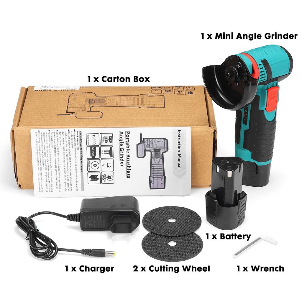 

Угловая шлифмашина 19500 об/мин 800 Вт 12 В Мини-электрическая полировальная машина Металл Дерево Шлифовальный режущий инструмент с 1/2 шт. аккумулятором 1 x Battery