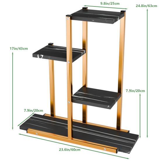 Pflanzenständer Indoor Etagen-Pflanzenständer für Zimmerpflanzen Mehrfacher Eck-Blumenständer für Wohnzimmer Mehrschichtiges Eisenkunst-Pflanzenregal