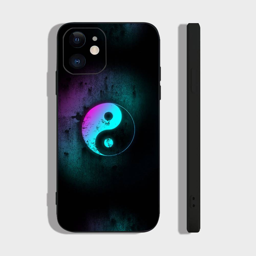 Tai Chi Symbol Phone Case For IPhone 17 Air 16 15 14 13 Pro Max 11 12 Black Silicone Cover