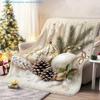 1pc Christmas Holiday Themed Original Christmas Ball and Pine Branch Printed Blanket, Warm and Comfortable, Multiple Sizes Available, Suitable for Liv