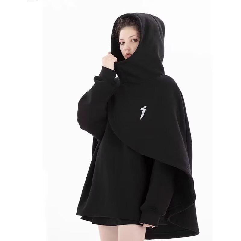 Womens Loose Fit Hooded Sweatshirt Casual Geometric Pullover Outerwear