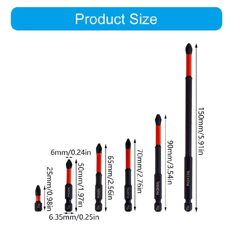 6/12Pcs Magnetic Screwdriver Bit with Anti Slip Grip Impact Driver Bit for Reliable Use In Various Repair Scenario