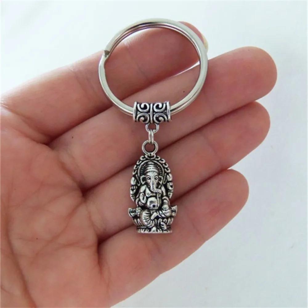 Exquisite Elephant Trunk Buddha Bodhisattva Pendant Keychain for Women Men Family Friends Buddhist Belief Amulet Jewelry Gifts