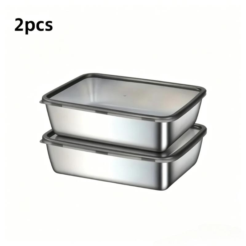 

Stainless Baking Trays 2/5pcs with Lids – Non-Stick & Easy-Clean, Perfect for Roasting Veggies & Meats, Home & Restaurant Grade