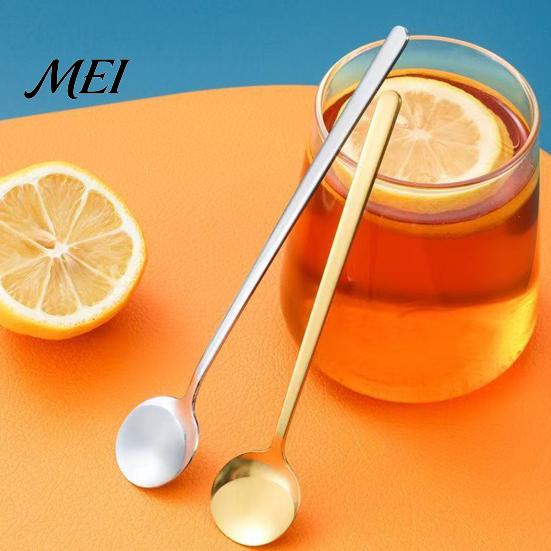 Lightweight Compact Spoon Stainless Steel Coffee Spoon, Round Small Teaspoon for Gold Plated Snack Utensil Dessert, Creative Stirring Ice Cream