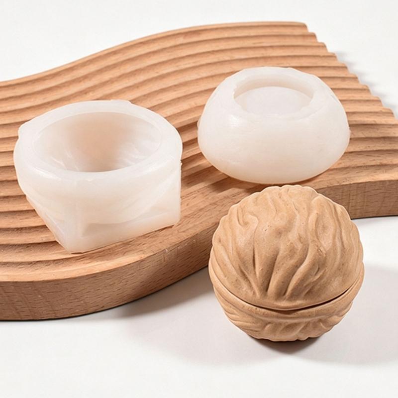 Nut Shape Silicone Candle Cup Molds With Lid For Making Candle Soap Storage Box Concrete Flowerpot And Resin Casting