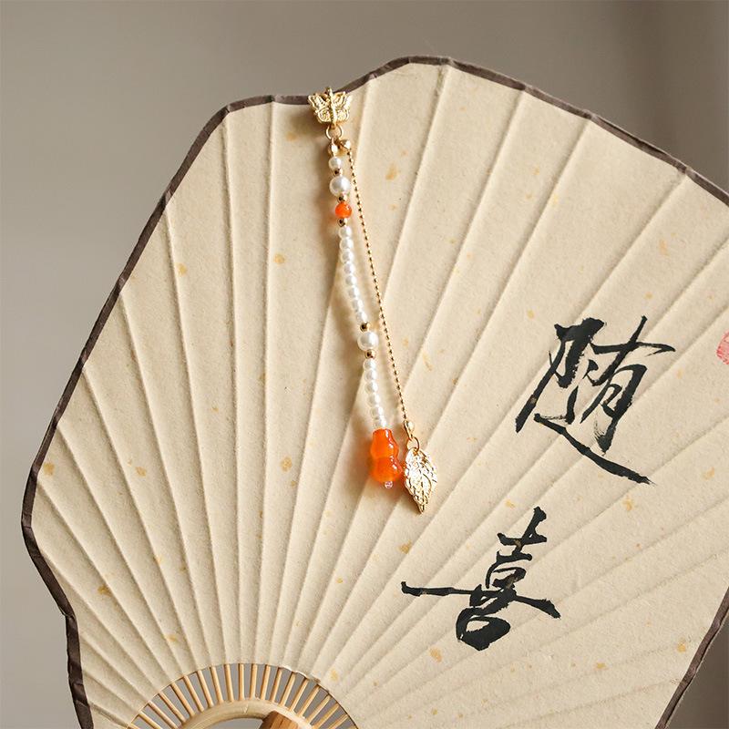 Cheongsam Pressed Collar Hanfu Tea Suit with Retro Xiangyunsha and Versatile Brooch Tassel Pendant