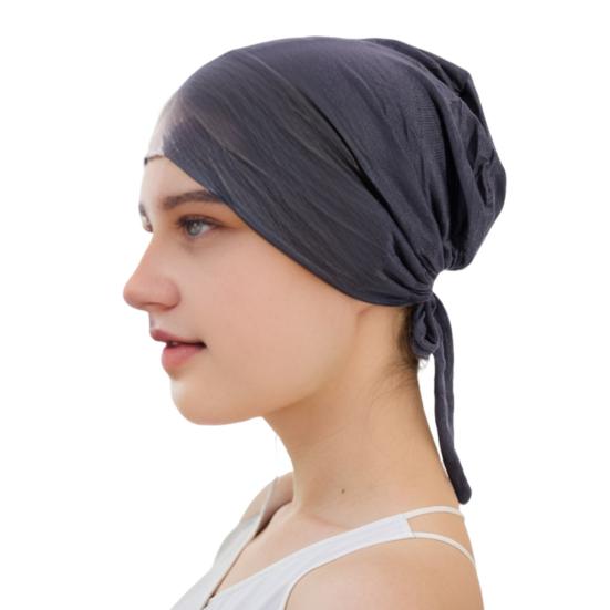 Berretto Foulard Monocolore da Donna Regolabile Traspirante Elasticizzato Antiscivolo Cotone Sottocappello Sotto Foulard Cappello Interno Cappello da Notte per Dormire Cuffia per Capelli