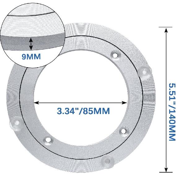 1 Pack 6 Inch Aluminium Alloy Turntable Bearing Lazy Sn Bearing Swivel Turntable for Table with Rotating Turntable Ring(6 Inch)