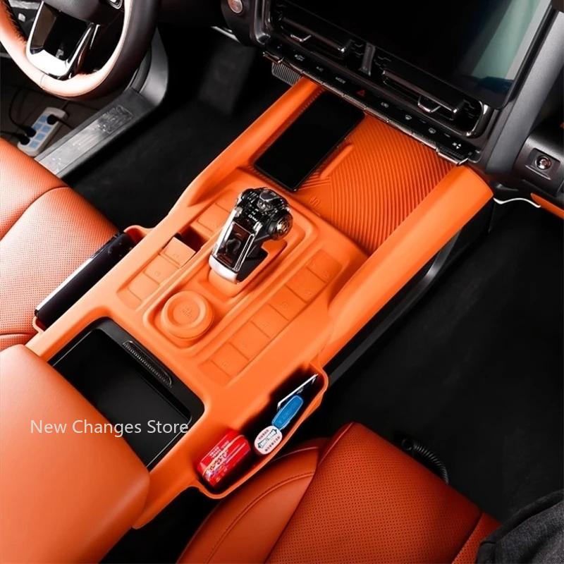 Car Styling Central Control Panel Gear Shift Armrest Storage Box Water Cup Pad Dust Cover Accessories For GWM Haval H9 2024+
