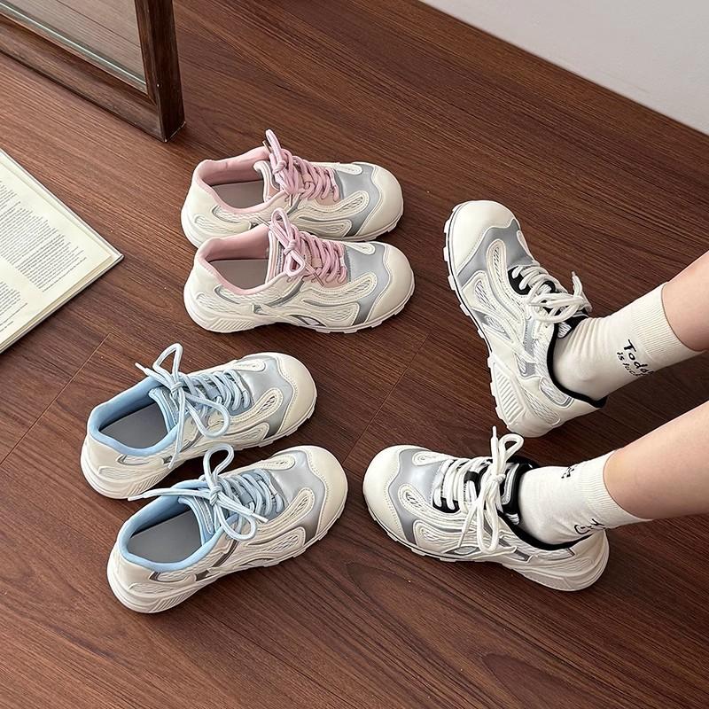 Thick-soled Women's New Big-headed Shoes, Light and Soft-soled Casual Sports Shoes, Mesh Breathable