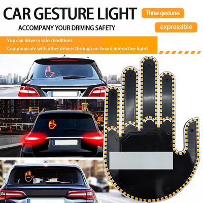 1 Set Car Finger Light with Remote Control Cool Funny Car Interior Light Finger Up LED Middle Finger Hand Lamp Car Accessories