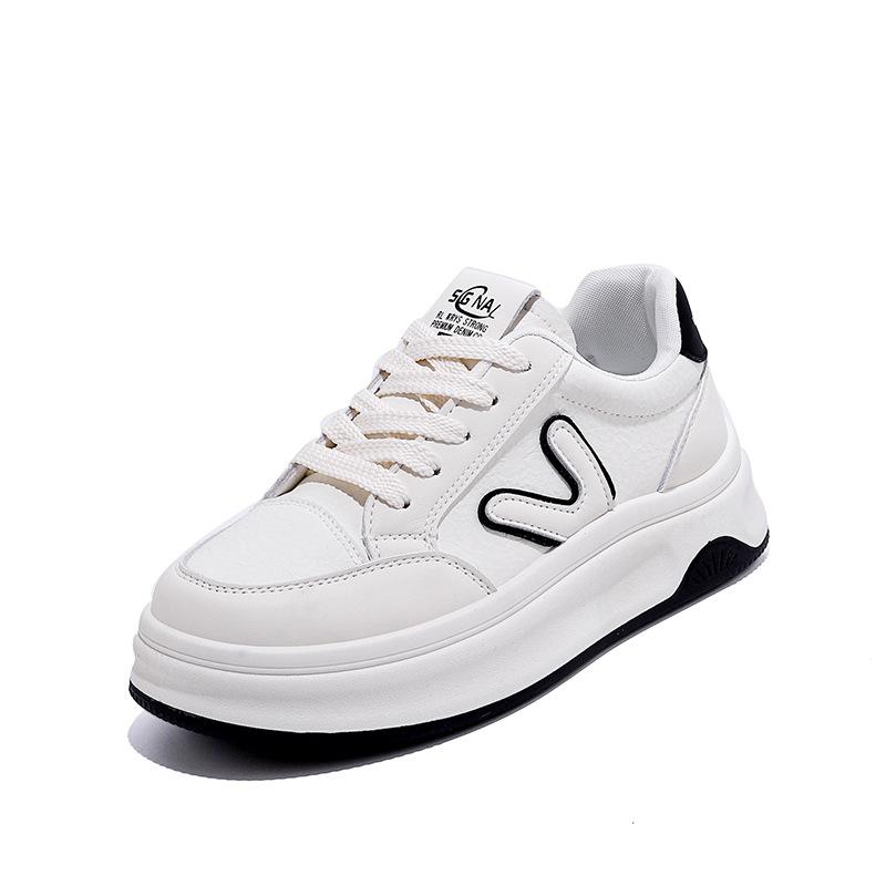 Platform White Shoes Women's Versatile Spring and Autumn Muffin 2025 Breathable New Popular Casual Sports Board Shoes Women 8513