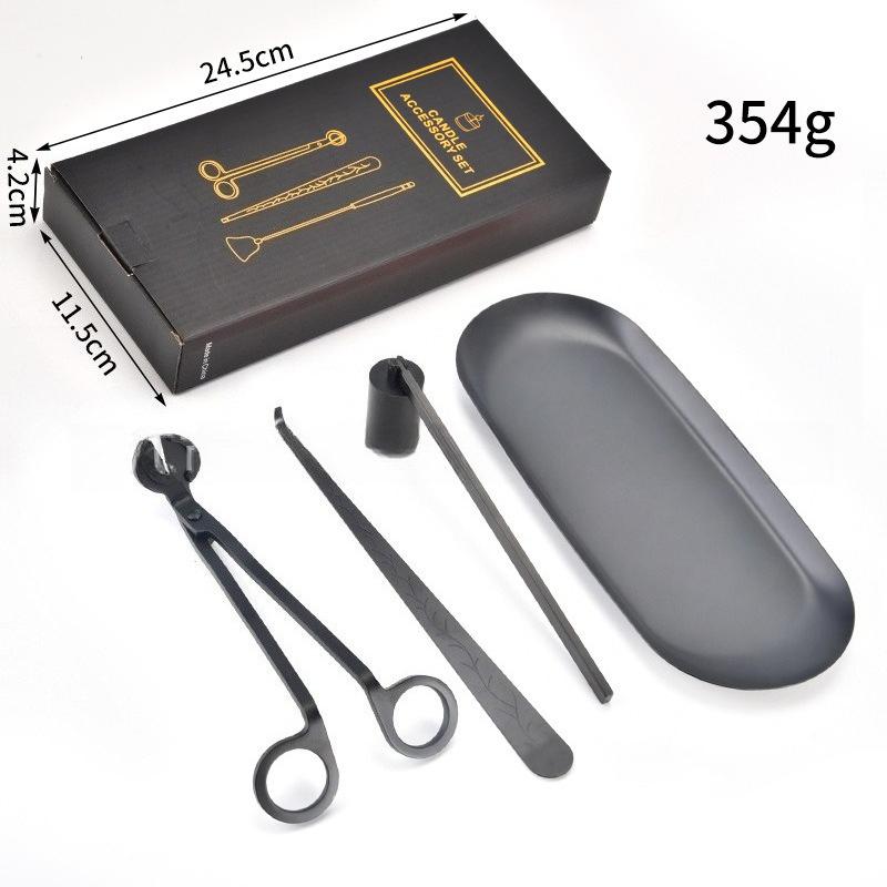 Kerzenlöscher Werkzeug Schwarzes Metall Kerzenlöscher Kerzendocht Trimm Schere/Haken/Kerzentablett/Kerzenpflege Werkzeug