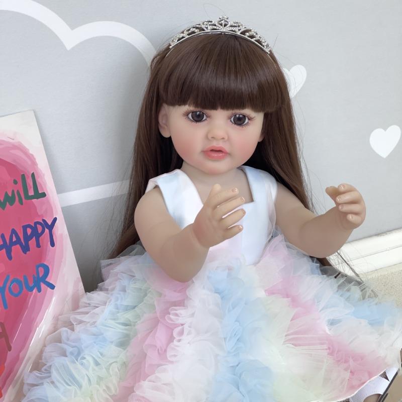 Lifelike 55cm Full Silicone Body Reborn Baby Doll Betty So Truly Like Toddler Baby Dolls for Girls Straight Leg Standing Reborn Boneca Menina Kid Gift