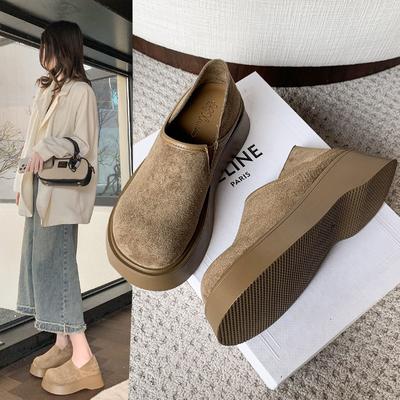 Women's Spring and Autumn Outer Wear New Trendy and Retro Muffin Women's Shoes One-pedal Loafer Single Shoes Women