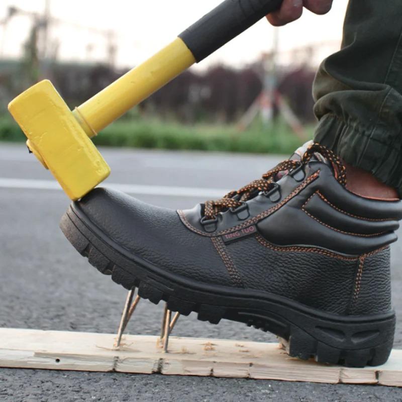 Bottes de Sécurité de Travail pour Homme Résistantes à l'Usure Anti-Écrasement Anti-Perforation Baskets de Travail Bottes Imperméables Botte de Travail Protectrice Indestructible