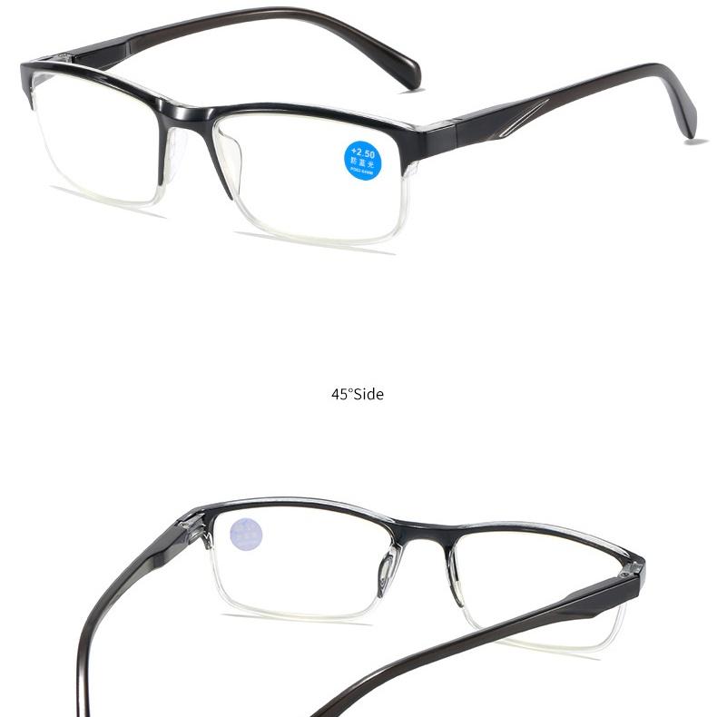 Half Frame Men Reading Glasses Sqaure Anti Blue Light Presbyopia Glasses Ultra Light Women Hyperopia Computer Glasses Read+1.0 +1.5 +2.0