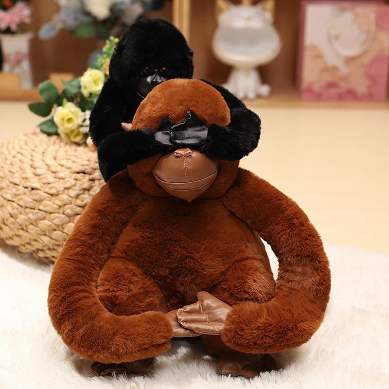 Realistische Gorilla-Plüschpuppe Exquisite Schimpansen-King-Kong-Puppe Dicke Affenpuppe Stofftier Spielzeug Fensterdekoration Weihnachtsgeschenk