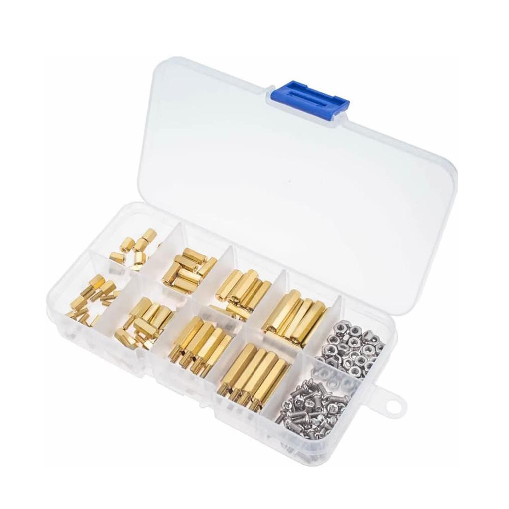 

200pieces Brass Standoffs - Easy-to- And Durable Hex Spacer Standoff Kit Multiple Sizes Portable