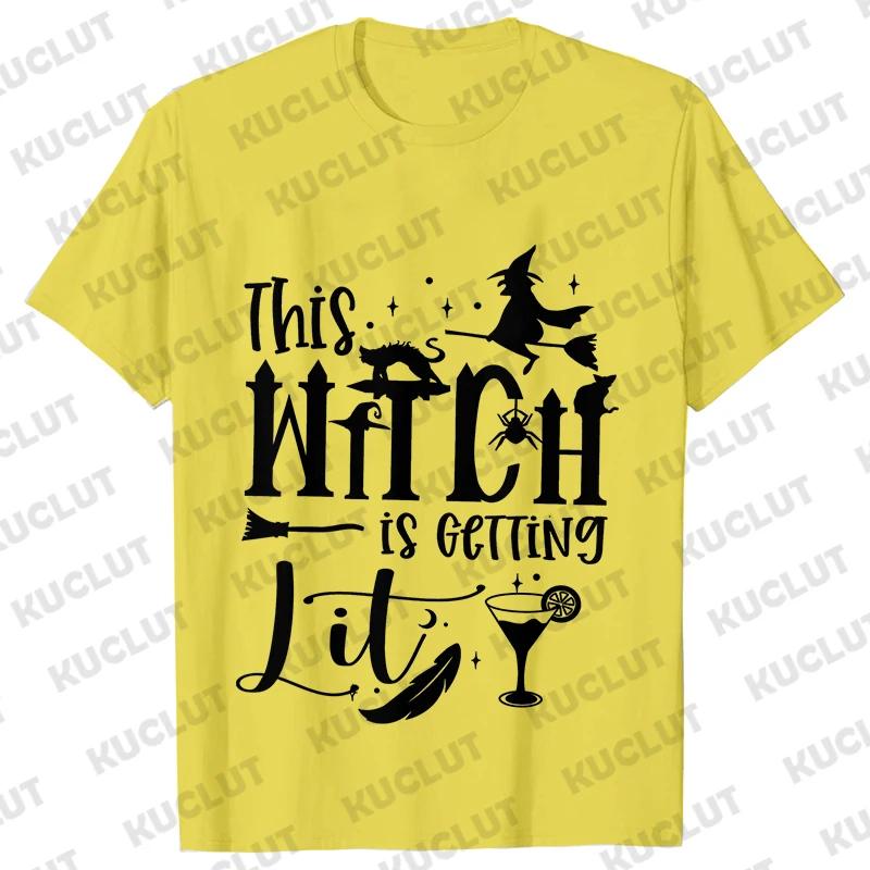 Team Bride Y2k Tops Bridal Shower Wedding Shirt This Witch Is Getting Hitched Lit T-Shirt Halloween Bachelorette Party EVJF Tees