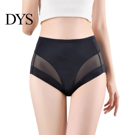 Women Ice Silk Underwear Panties Seamless High Waist Tummy Control Good Breathability Solid Lady Color Slim Fit Thin Quick Dry Casual Sport Underpants