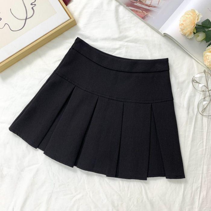 Women's 2025 High Waist Petite A-line Pleated Short Skirt - Academy Style