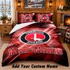Parure de lit à motif Charlton Athletic 3 pièces Personnalisable avec nom, Drap et Taies d'oreiller pour la chambre à coucher de la maison