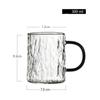 Glacial Pattern Glass Cup Heat Resistant Coffee Cup with Handle Transparent Breakfast Milk Mug Household Drinking Tools Gifts